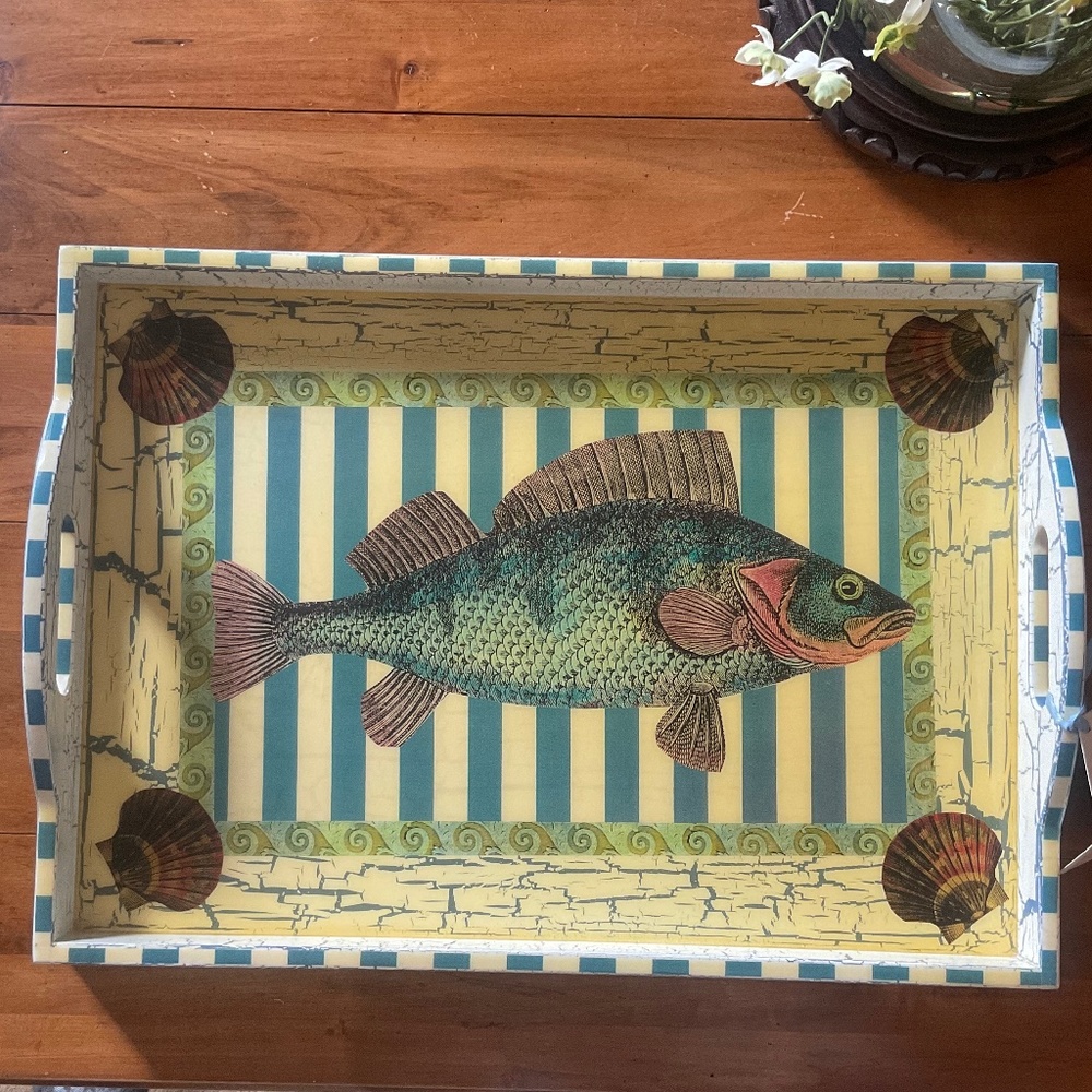 NWT Beautiful Annie Modica tray with fish design